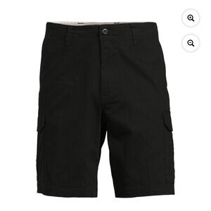 NWT George Men's Cargo Shorts Sz 30 Black Cotton Stretch 10" Inseam Knee New
